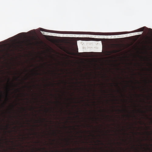 F&F Womens Red Solid  Top Pyjama Top Size 10