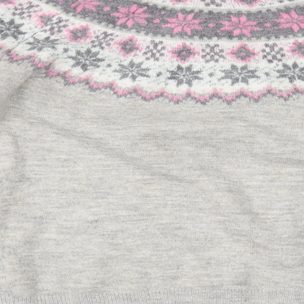 Primark Womens Grey Fair Isle  Pullover Jumper Size M