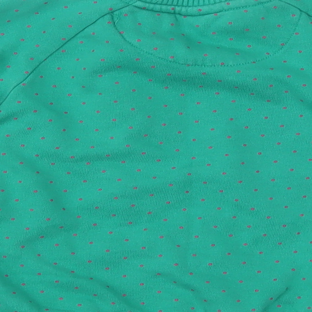 Mini Club Girls Green Polka Dot  Pullover Jumper Size 2-3 Years