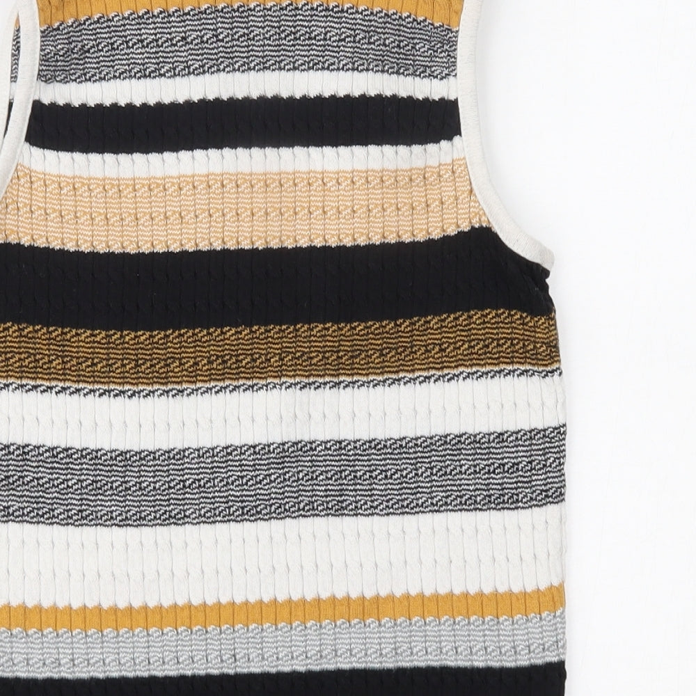 Primark Womens Multicoloured Striped  Basic Tank Size 14