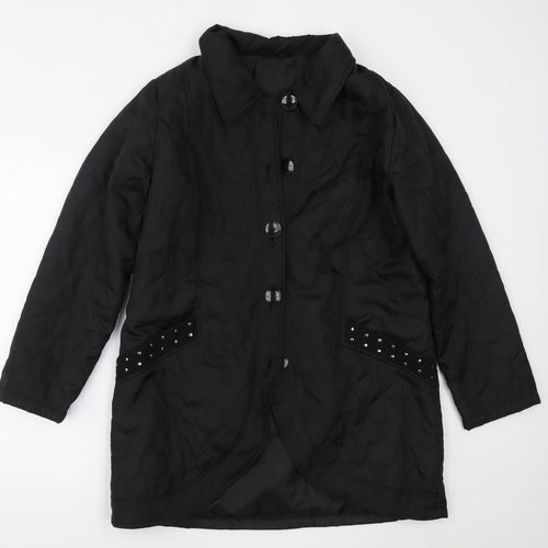BEING CASUAL Womens Black   Overcoat Coat Size 14