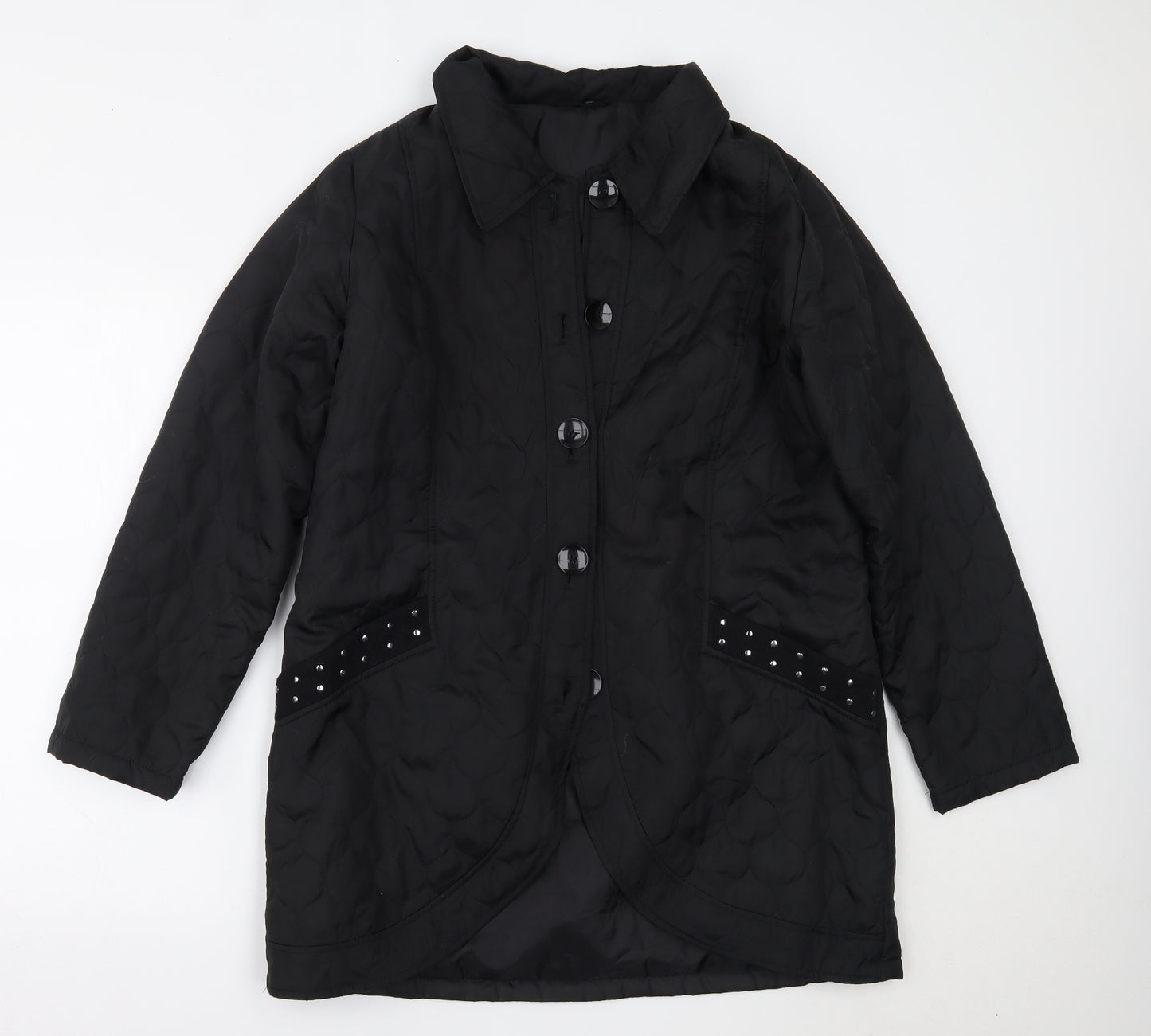 BEING CASUAL Womens Black   Overcoat Coat Size 14