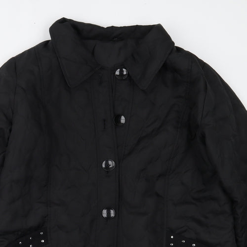 BEING CASUAL Womens Black   Overcoat Coat Size 14