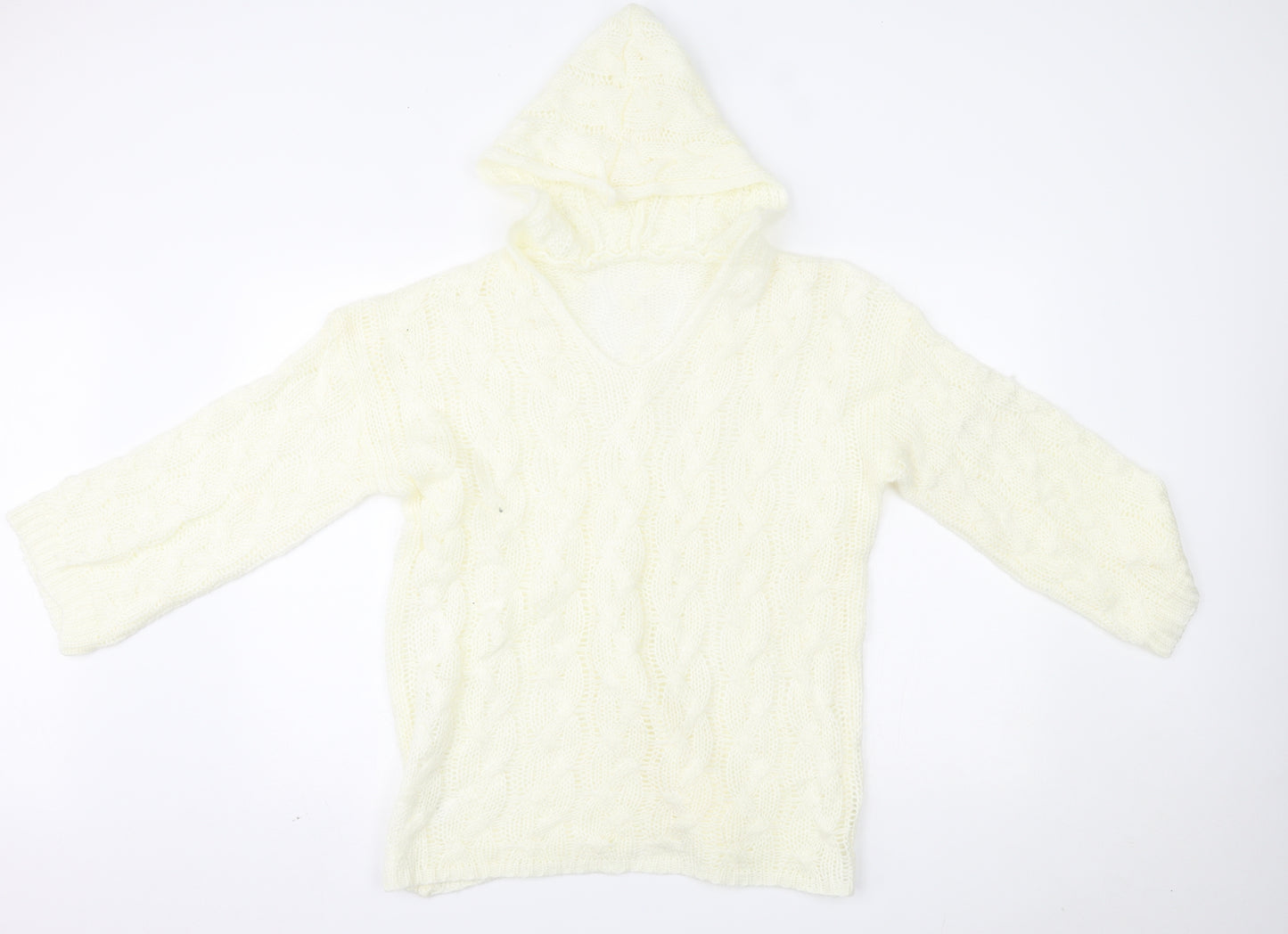 Preworn Womens Ivory   Pullover Hoodie Size L