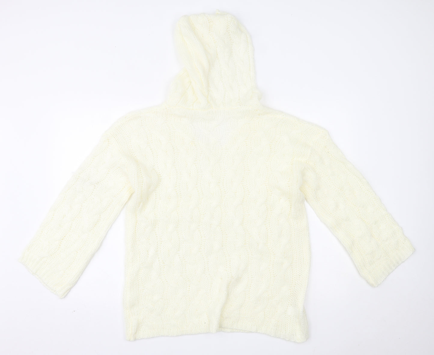Preworn Womens Ivory   Pullover Hoodie Size L