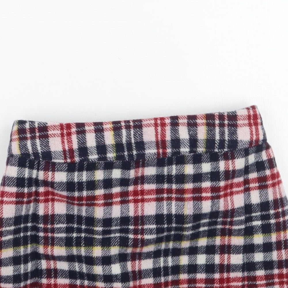 Marks and Spencer Girls Red Check  A-Line Skirt Size 8-9 Years