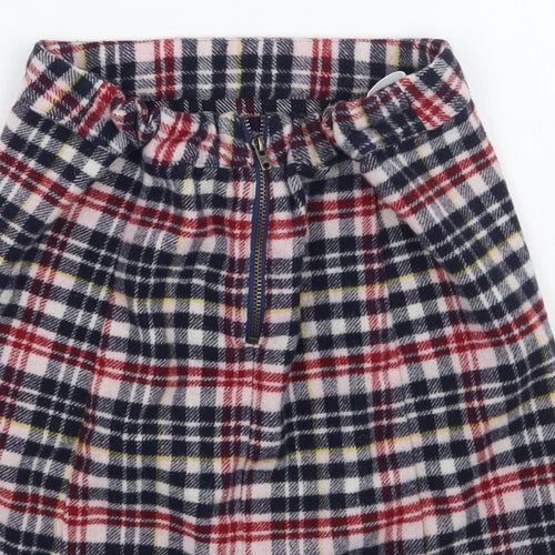 Marks and Spencer Girls Red Check  A-Line Skirt Size 8-9 Years