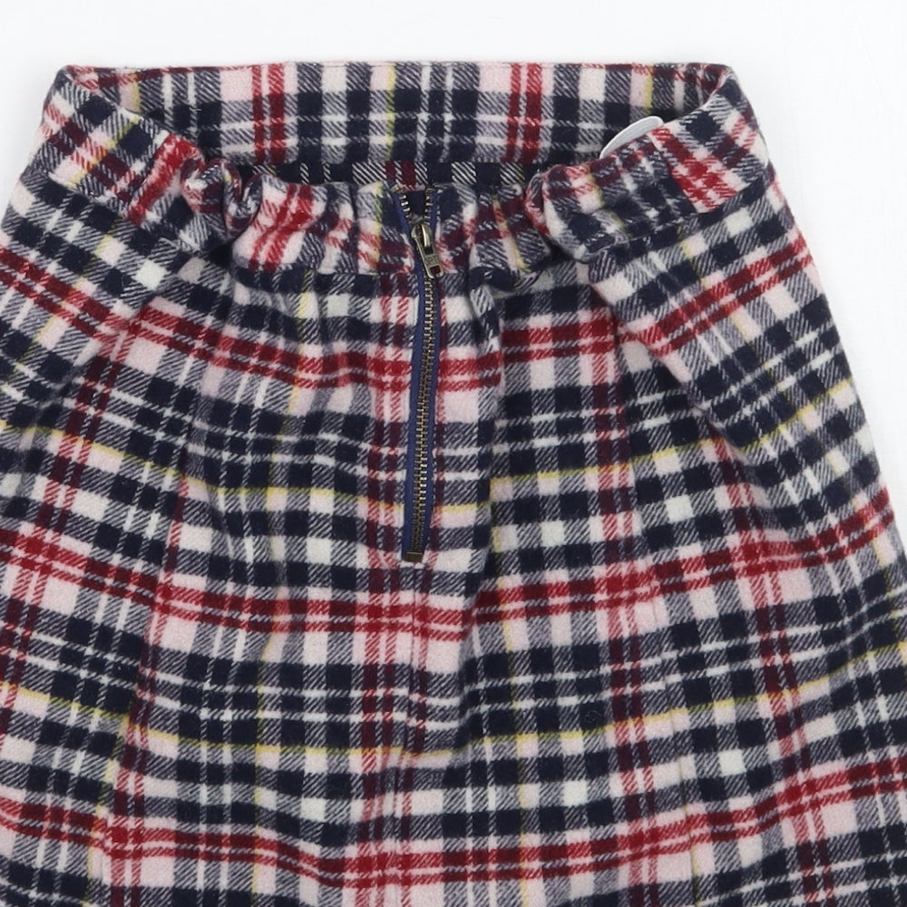 Marks and Spencer Girls Red Check  A-Line Skirt Size 8-9 Years