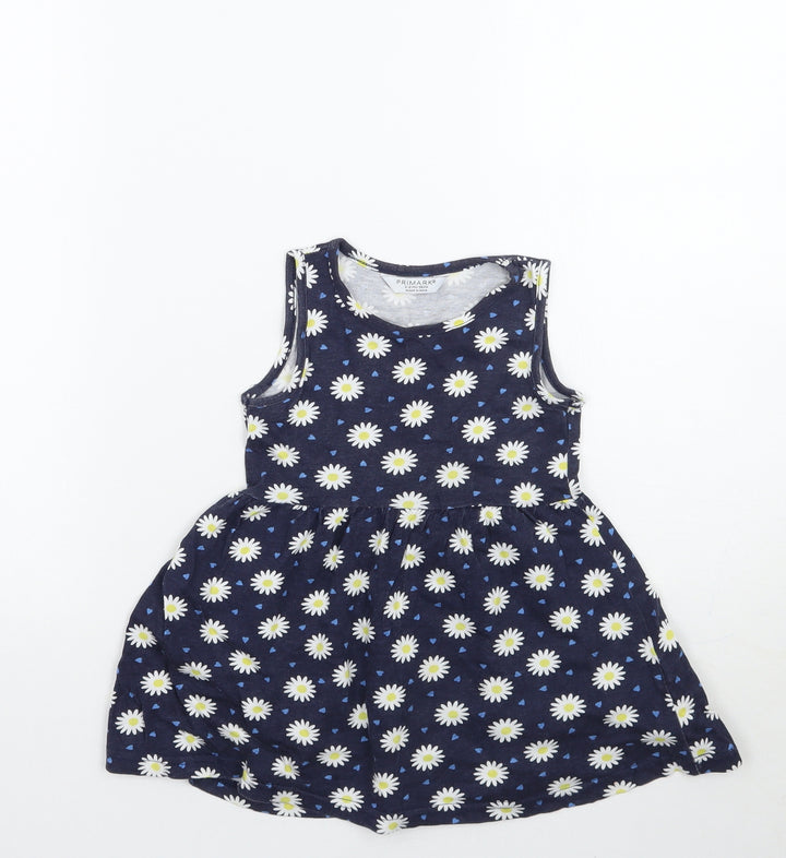 Primark Girls Blue Floral  Ball Gown  Size 2-3 Years