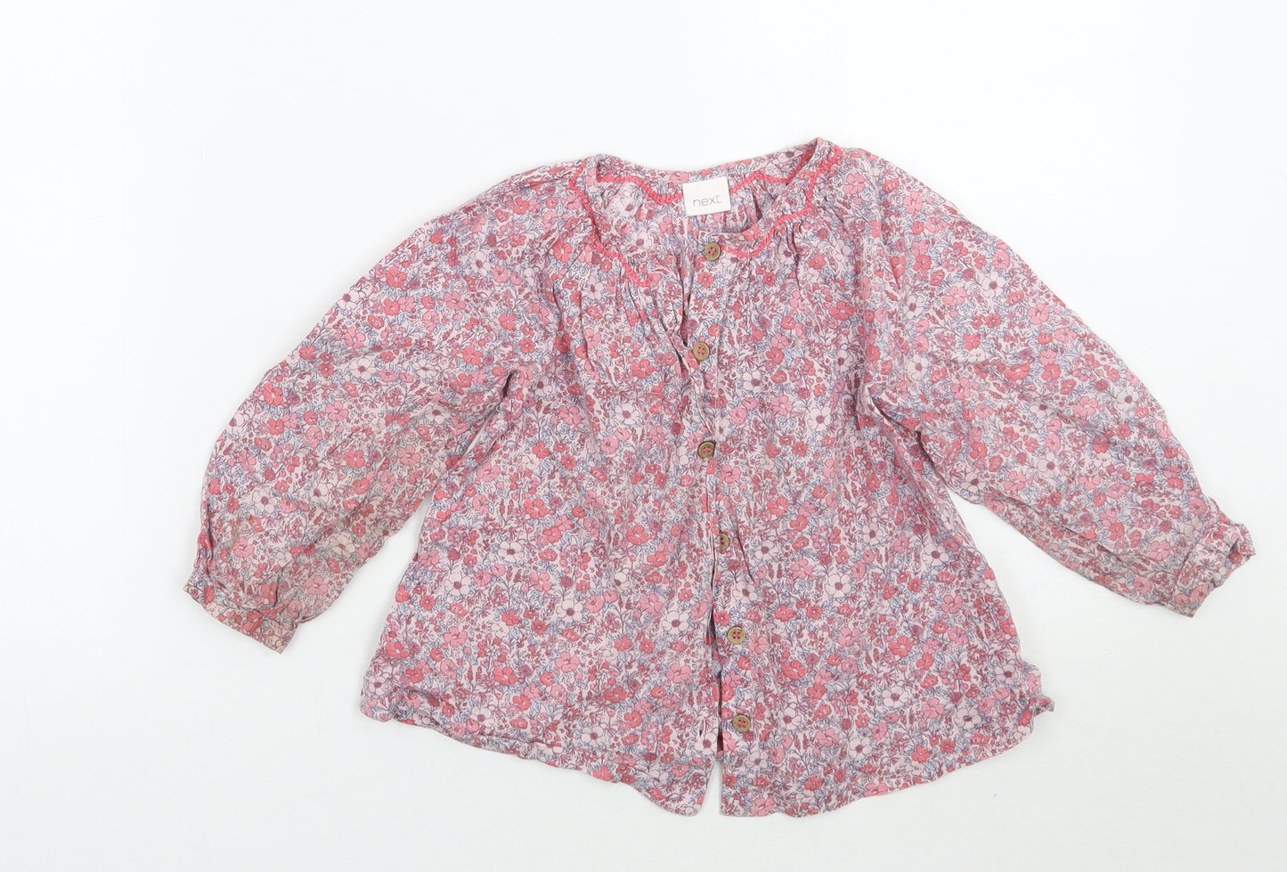 NEXT Girls Pink Floral  Basic Button-Up Size 2-3 Years
