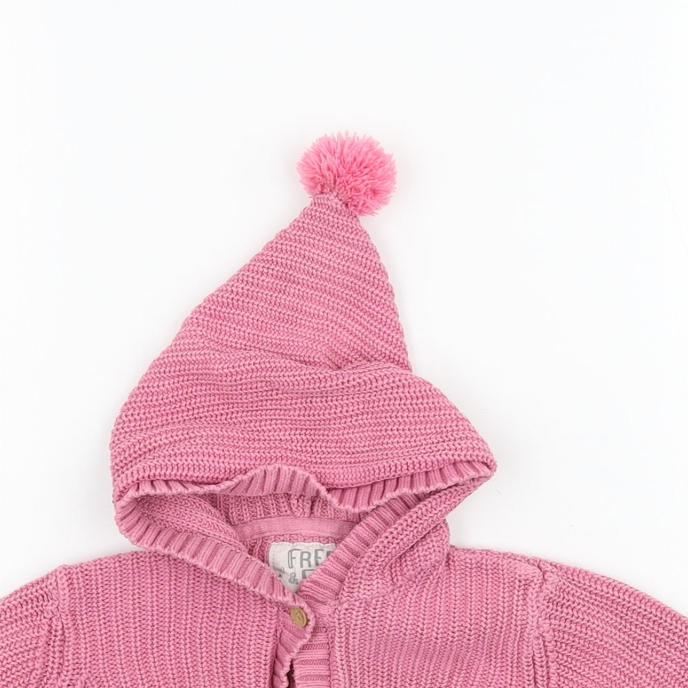 Fred & flo Girls Pink   Cardigan Jumper Size 12-18 Months