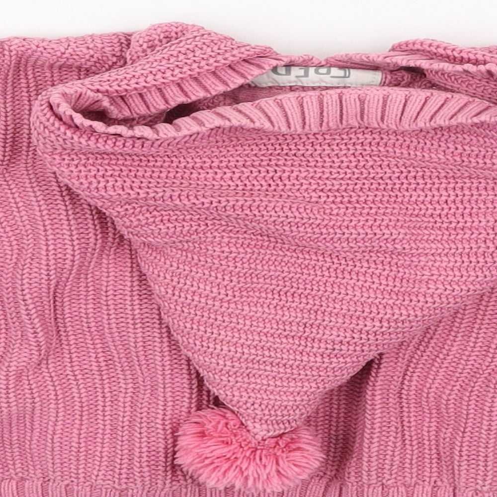 Fred & flo Girls Pink   Cardigan Jumper Size 12-18 Months