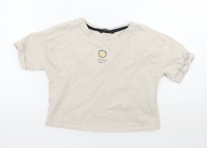 George Girls Beige   Cropped T-Shirt Size 8-9 Years