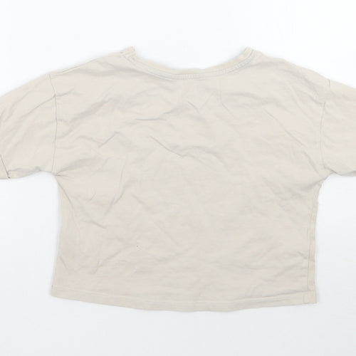George Girls Beige   Cropped T-Shirt Size 8-9 Years