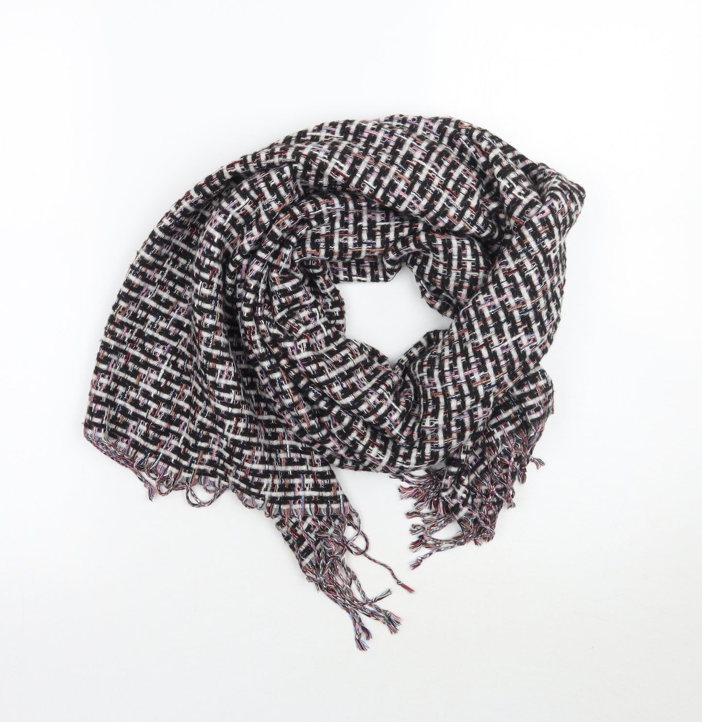Preworn Womens White Check   Scarf