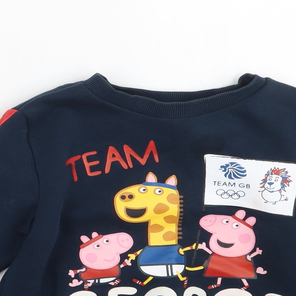 F&F Boys Blue   Pullover Jumper Size 3-4 Years  - Peppa pig