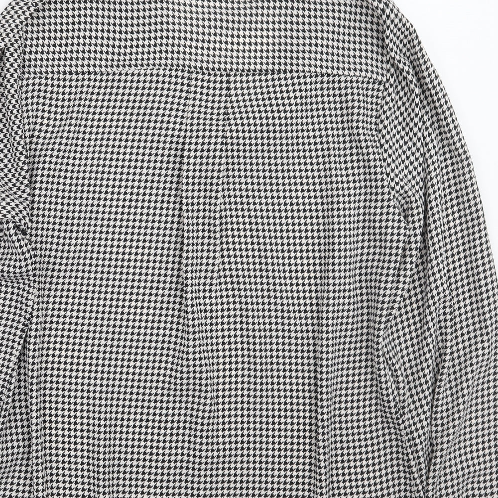 Papaya Womens White Check  Basic Button-Up Size 14