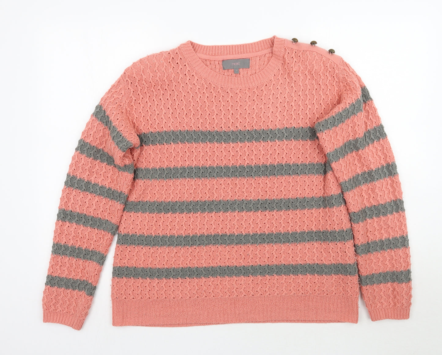 NEXT Womens Pink Striped  Pullover Jumper Size 10