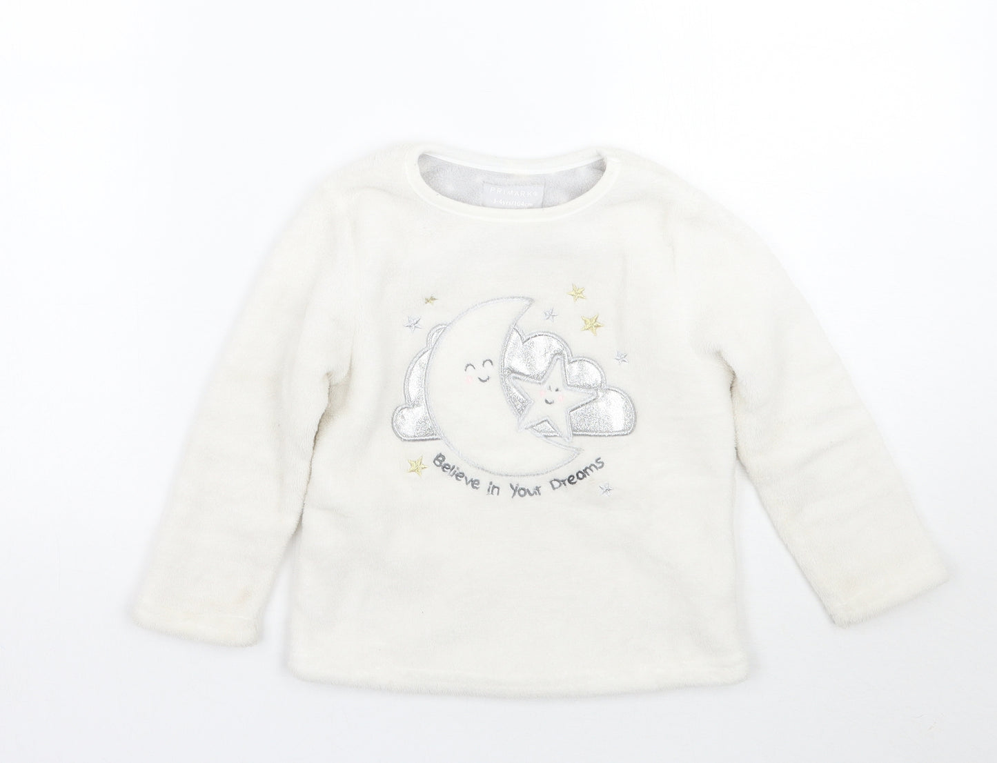 Primark Girls White   Pullover Jumper Size 3-4 Years