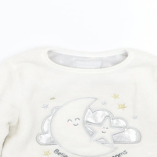 Primark Girls White   Pullover Jumper Size 3-4 Years