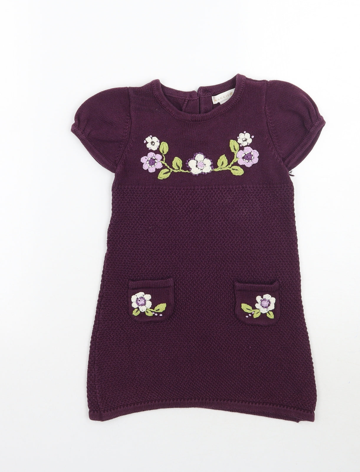 Maggie & Zoe Girls Purple Floral  A-Line  Size 4 Years