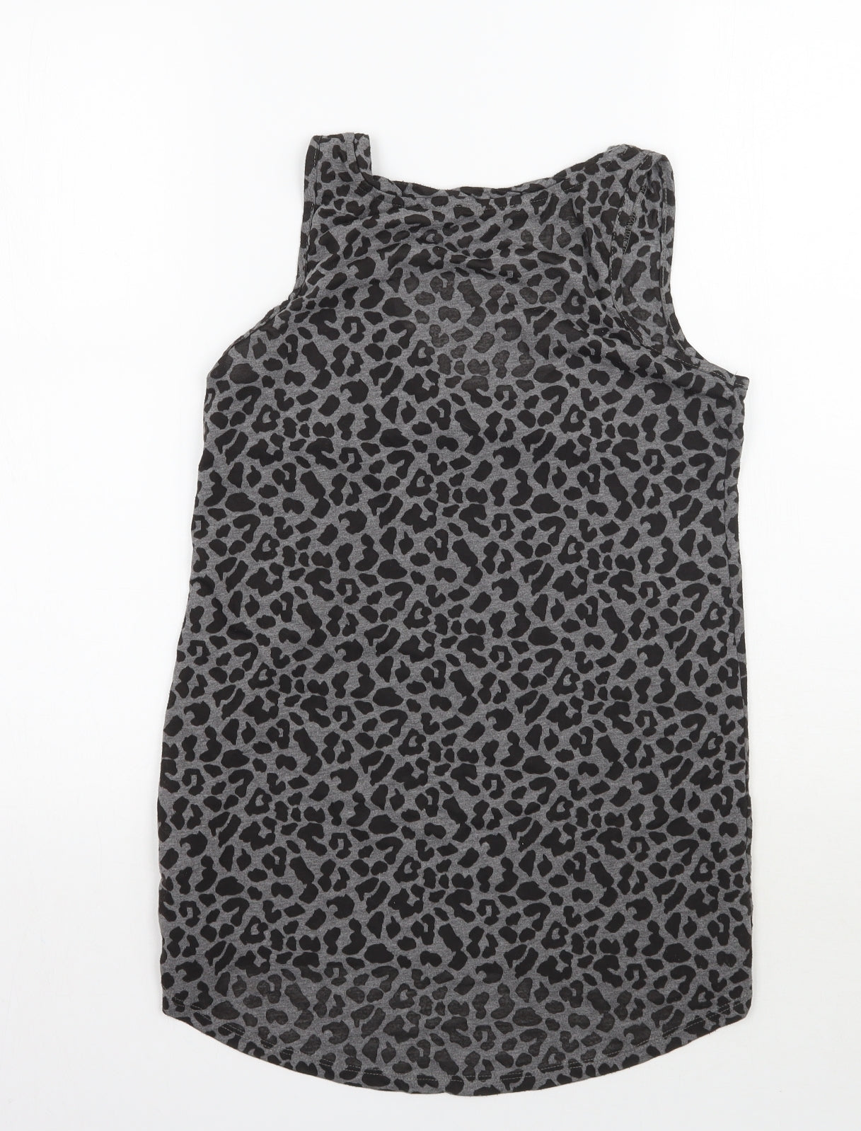 Oasis Womens Grey Animal Print  Basic Tank Size 8