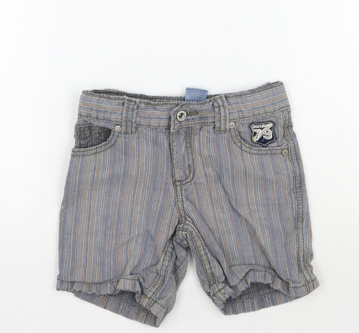 Pumkin Patch Boys Blue Striped Cropped Jeans Size 12 Months