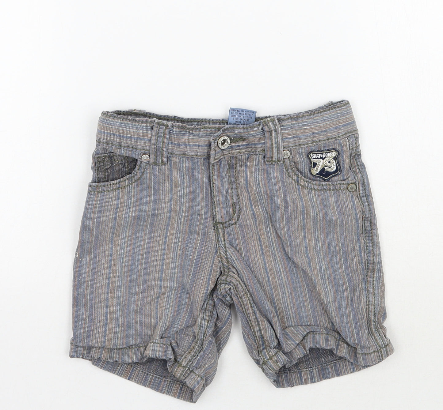 Pumkin Patch Boys Blue Striped  Cropped Jeans Size 12 Months