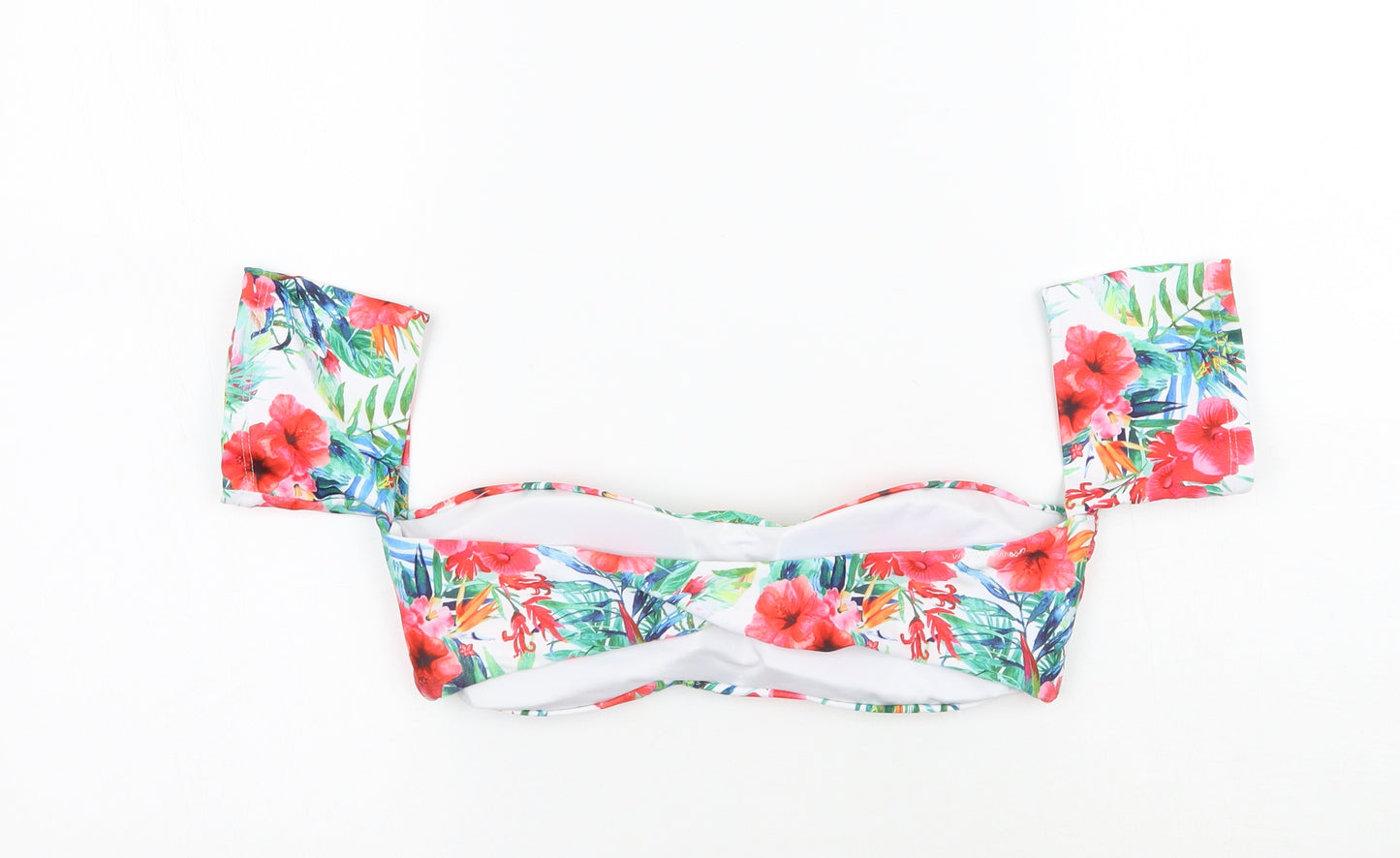 Hello Womens White Floral  Cropped Tank Size 10