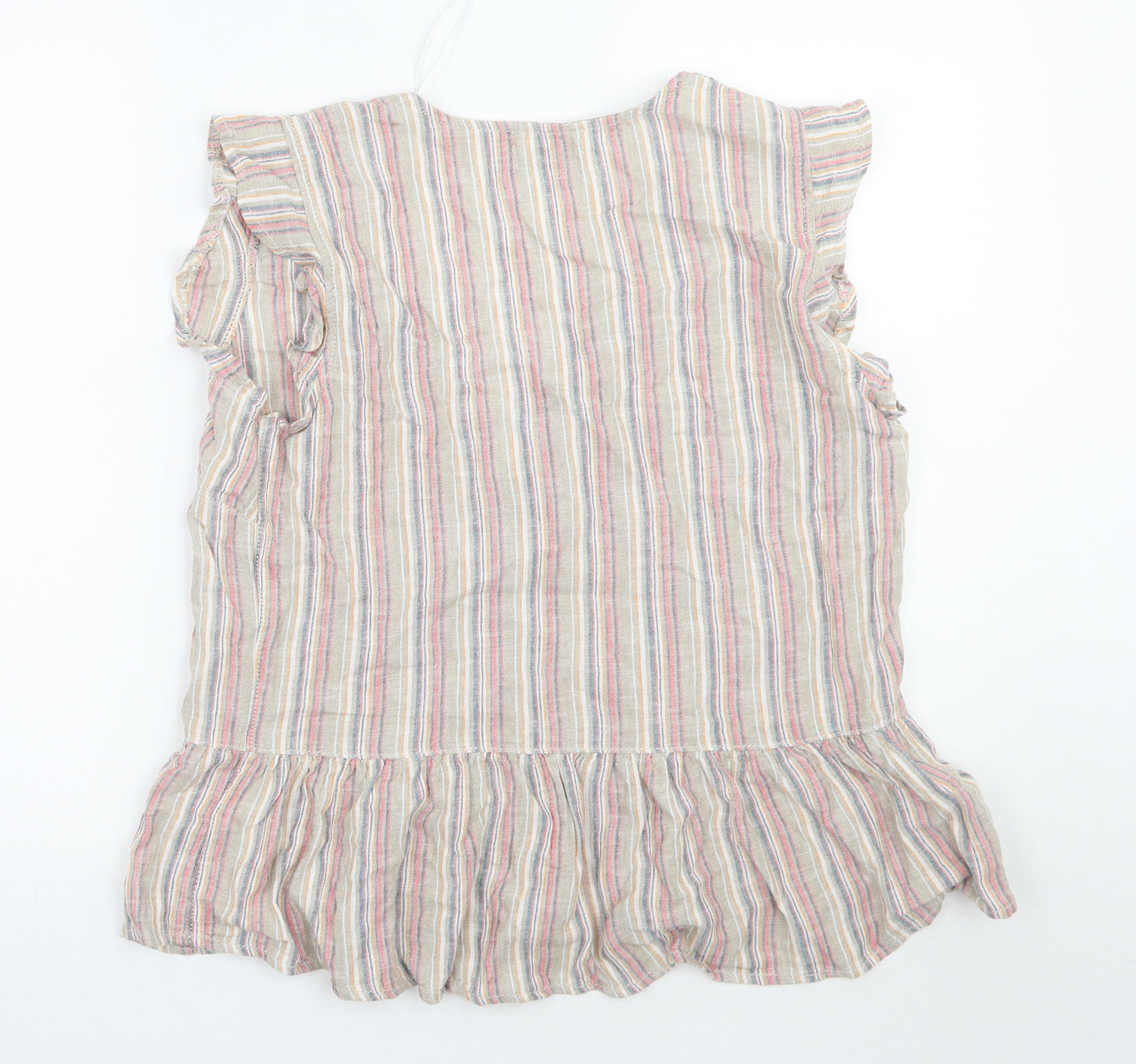 Papaya Womens White Striped  Basic Button-Up Size 12