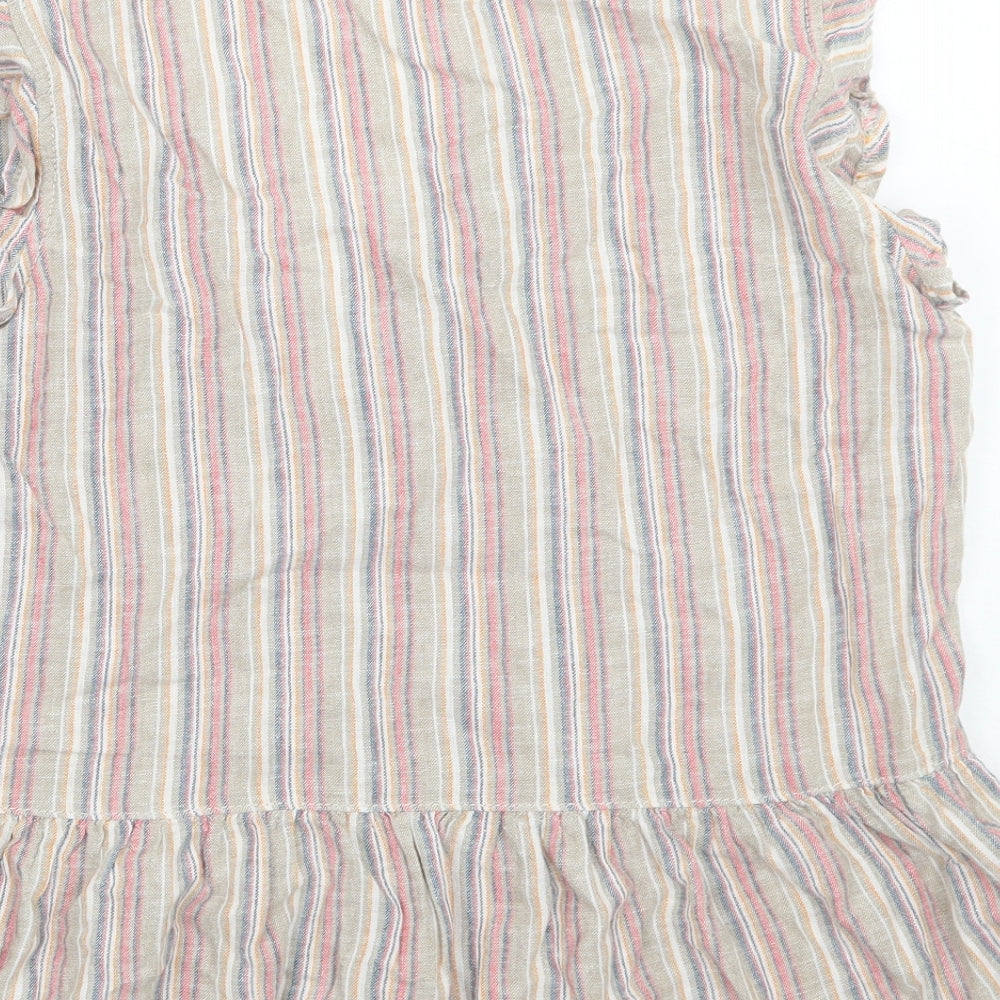 Papaya Womens White Striped  Basic Button-Up Size 12