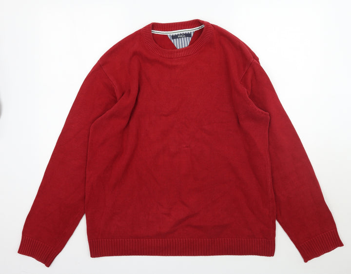 M&Co Mens Red Pullover Jumper