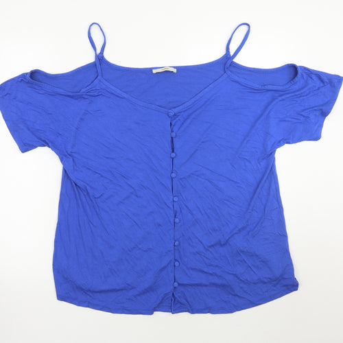 George Womens Blue   Basic Button-Up Size 18