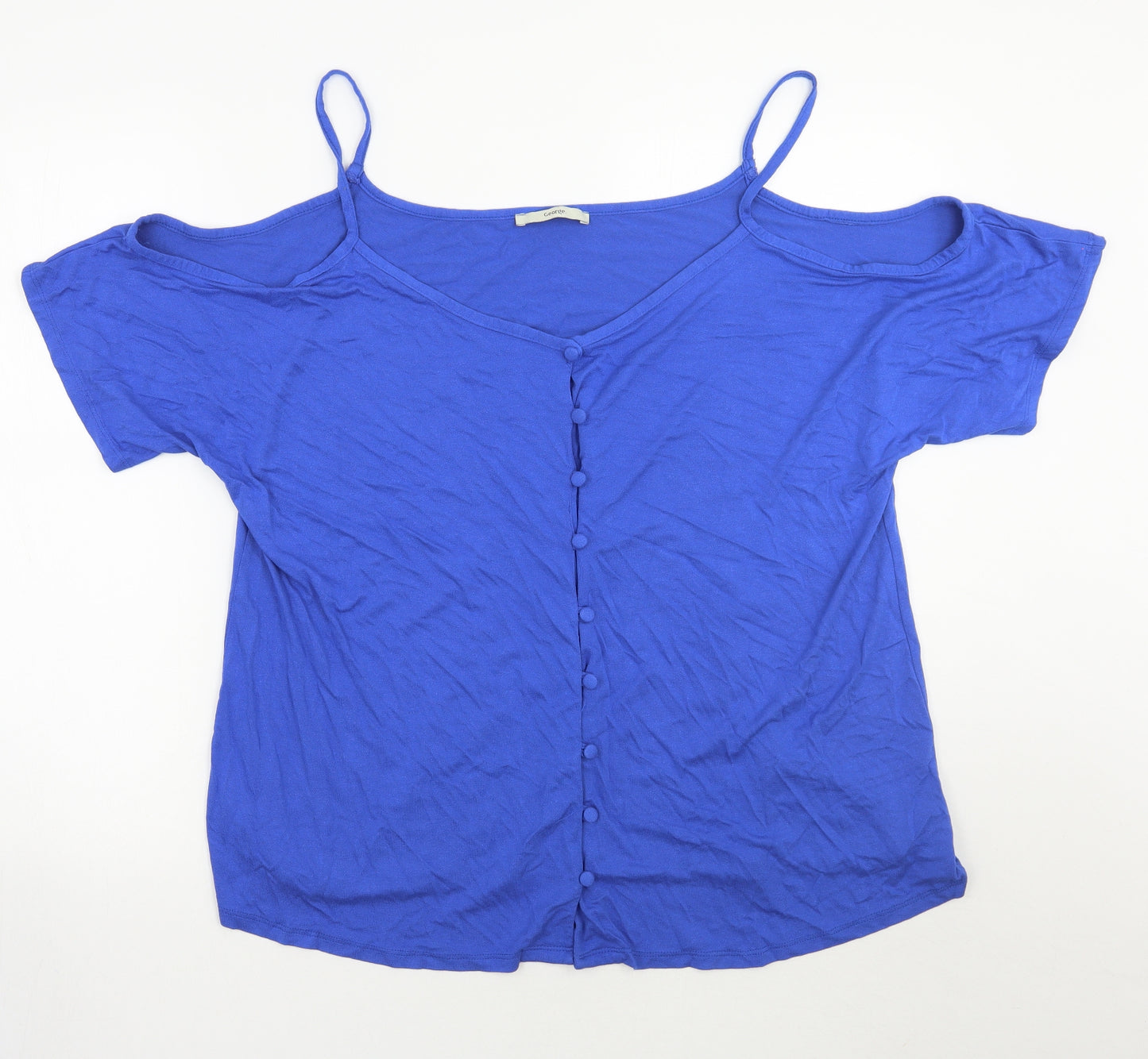 George Womens Blue   Basic Button-Up Size 18