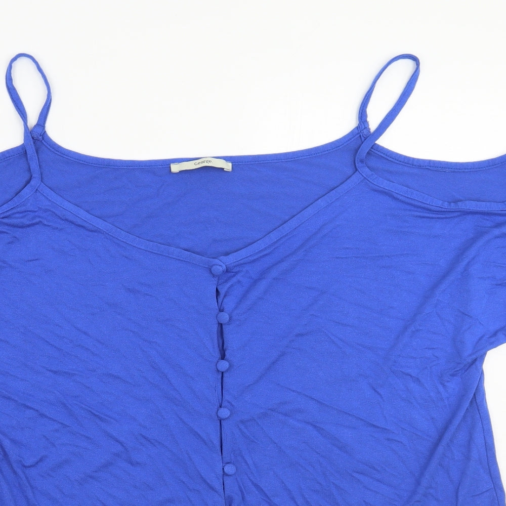 George Womens Blue   Basic Button-Up Size 18