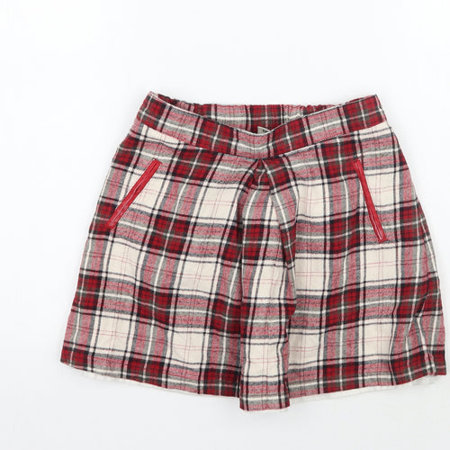 TU Girls Red Check  A-Line Skirt Size 3 Years