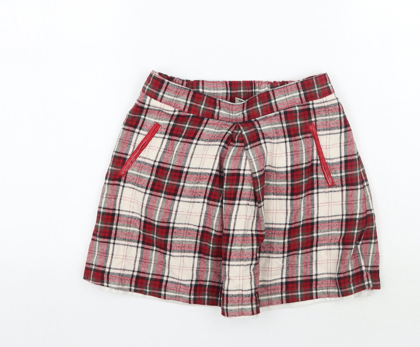 TU Girls Red Check  A-Line Skirt Size 3 Years