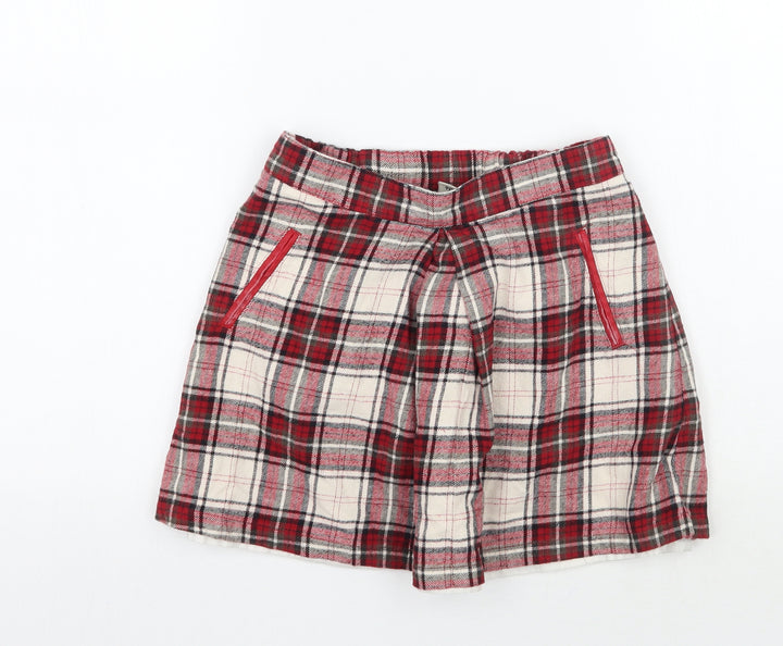 TU Girls Red Check  A-Line Skirt Size 3 Years