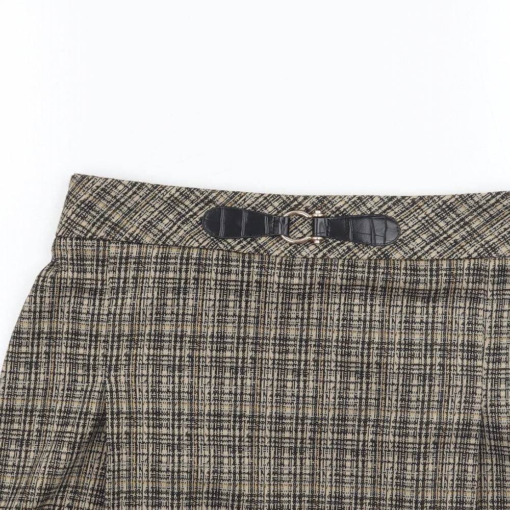 TU Womens Brown Check  A-Line Skirt Size 10