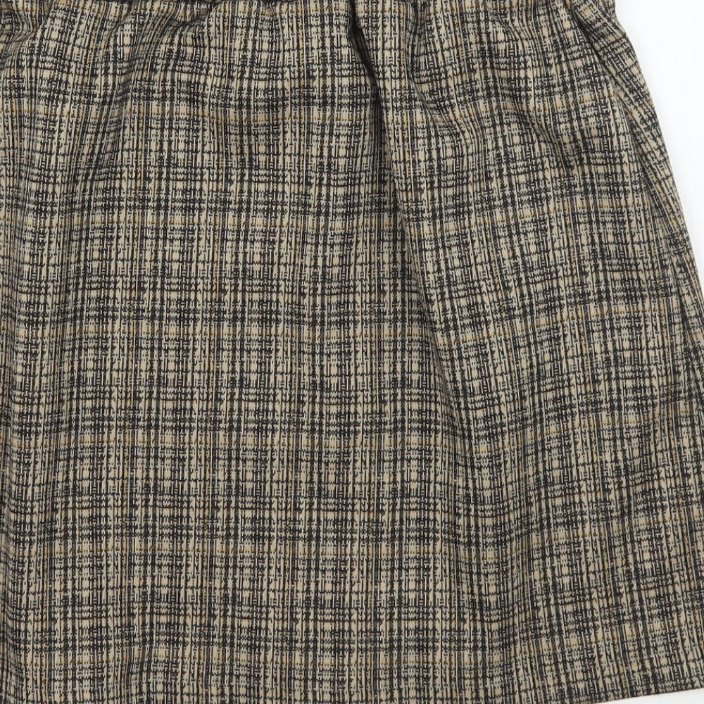 TU Womens Brown Check  A-Line Skirt Size 10