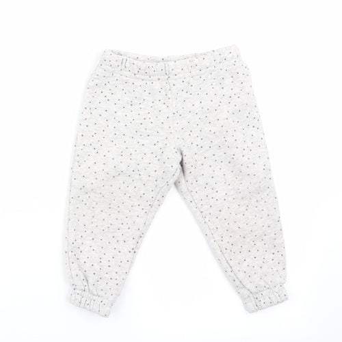 Primark Girls Grey Polka Dot  Jogger Trousers Size 9-12 Months