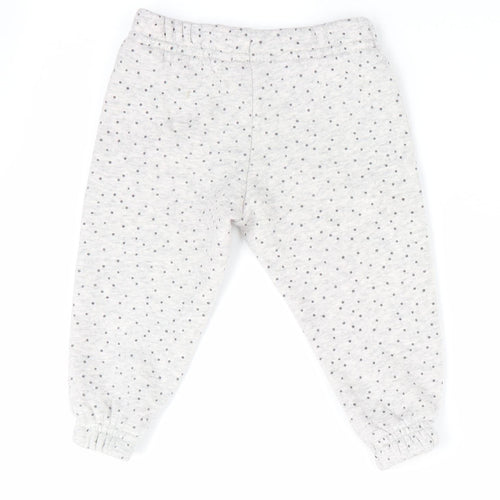 Primark Girls Grey Polka Dot  Jogger Trousers Size 9-12 Months