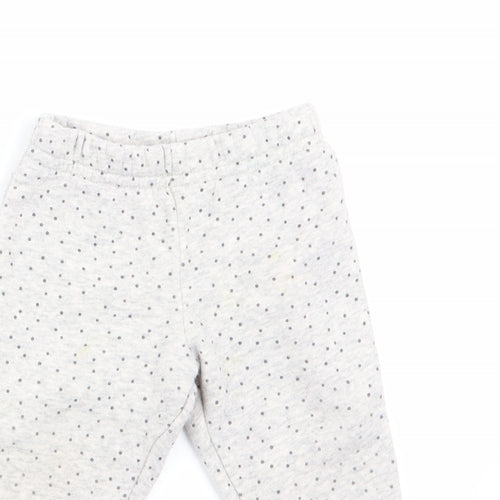Primark Girls Grey Polka Dot  Jogger Trousers Size 9-12 Months
