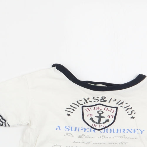 Beneton Boys Ivory Striped  Basic Casual Size 9-12 Months  - Docks & Piers