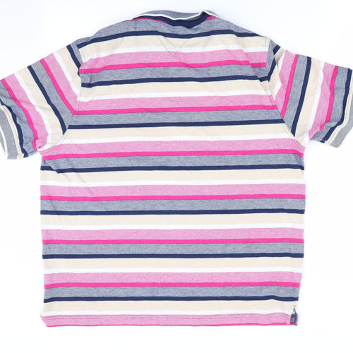 Lincoln Mens Pink Striped   Polo Size XL