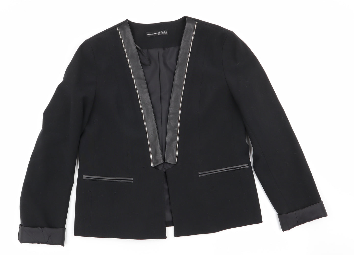 Atmosphere Womens Black   Jacket  Size 10  - Collarless
