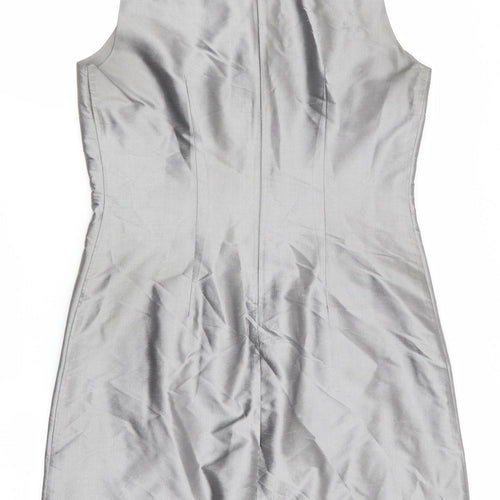 Oasis Womens Grey   Shift  Size 10  - Beaded neckline