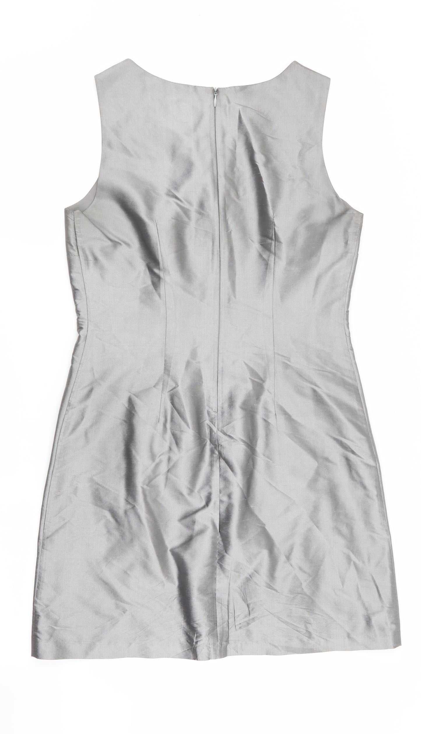 Oasis Womens Grey   Shift  Size 10  - Beaded neckline