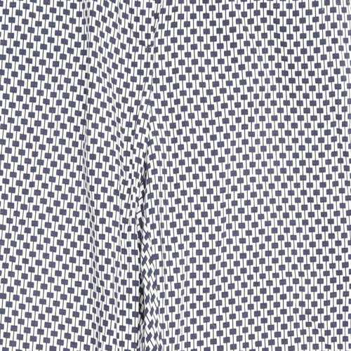 ORSAY Womens Blue Geometric  Trousers  Size 8 L26 in