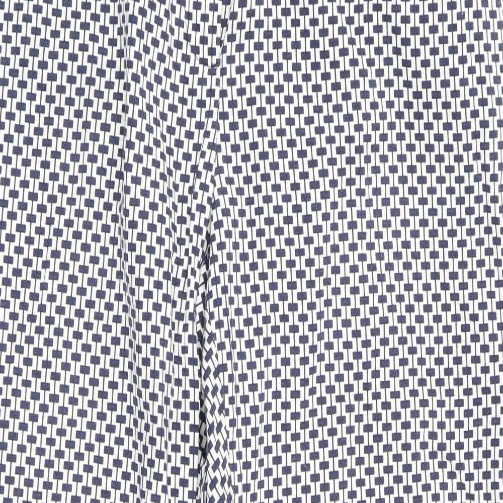 ORSAY Womens Blue Geometric  Trousers  Size 8 L26 in